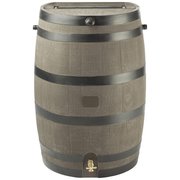 Rts Rain Barrel, 50 gal Capacity, Plastic, Woodgrain 55100006005600